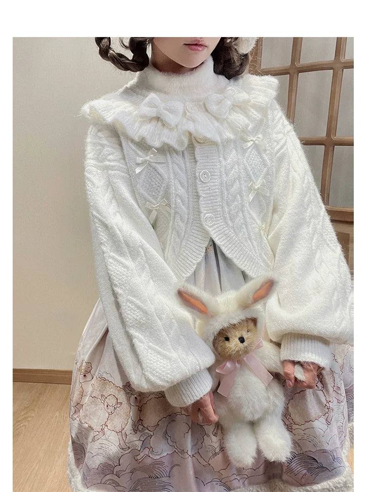 Napoleon Pastry - Sweet Lolita Cardigan, Detachable Bows - image 9