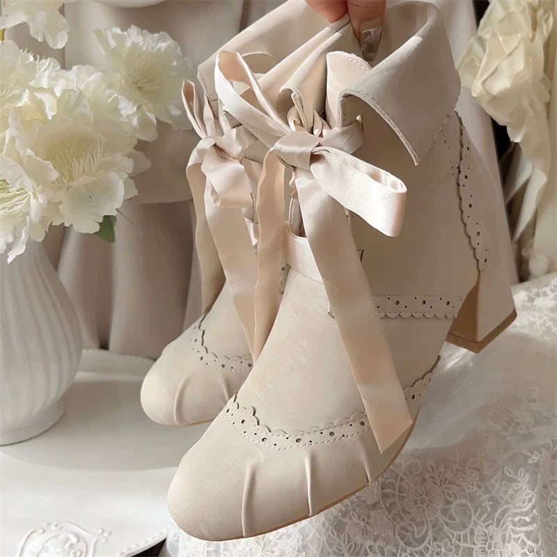 Lady Incognita - Retro Lolita Ankle Boots, Size Zipper - image 22