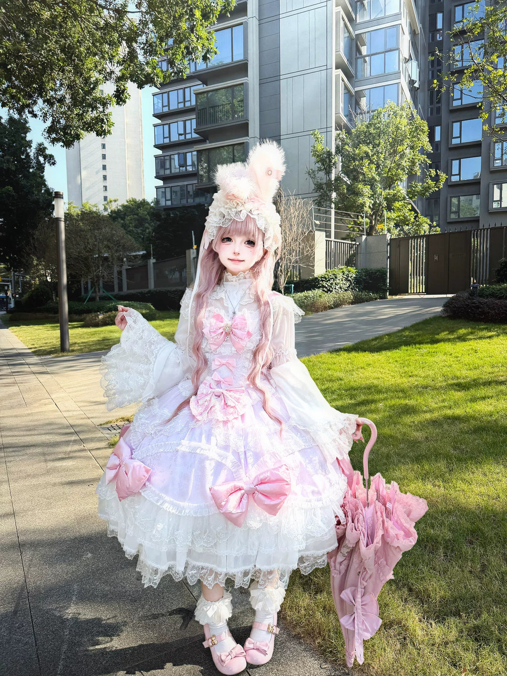 Floral Dream Isle - Sweet Lolita Doll-like JSK Dress, Bows & Lace - image 32