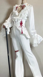Blue Moon Bone Erosion - Gothic Lolita Waist Cincher, Bat Wing Hem - image 14
