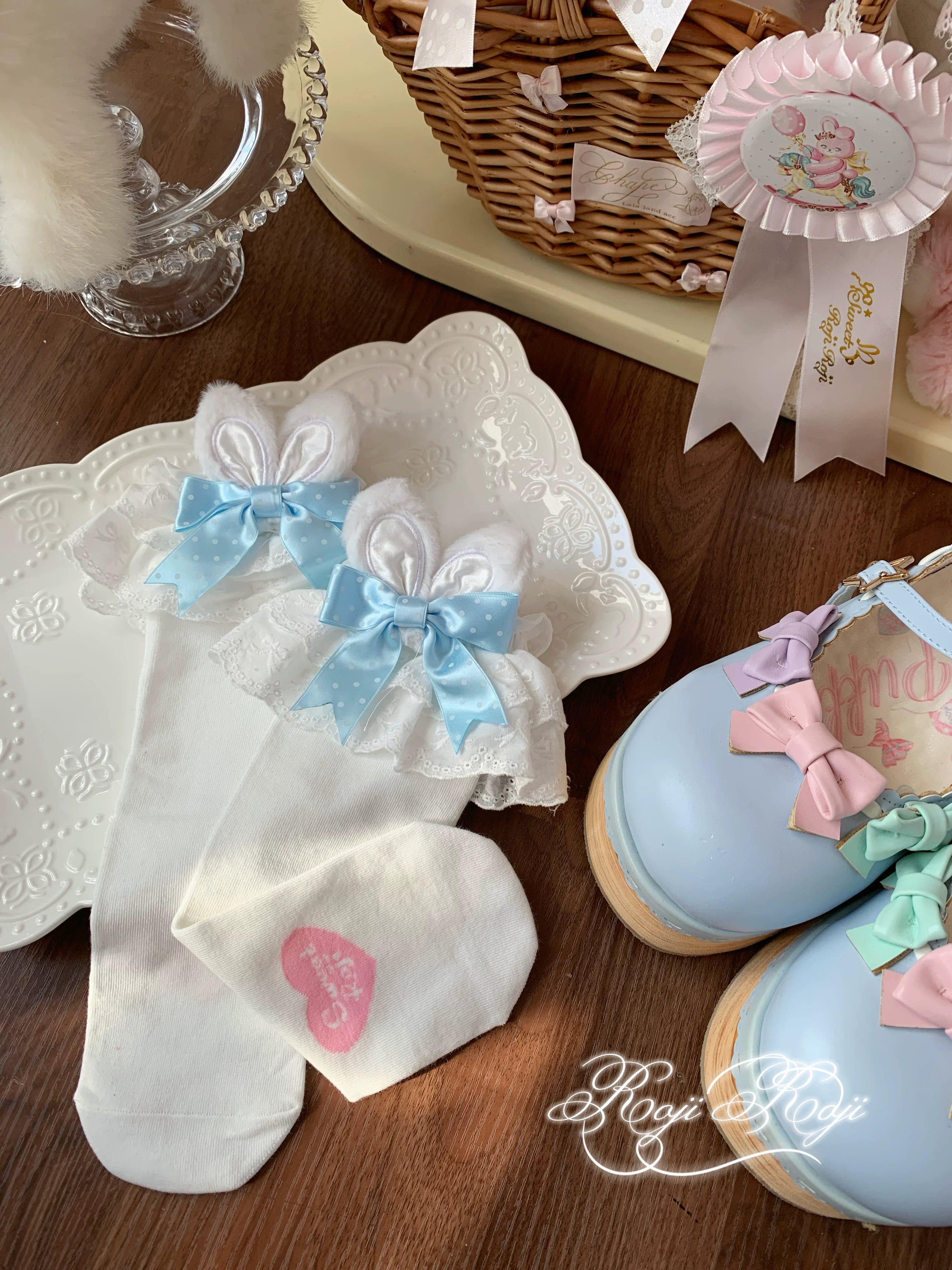 Bunny Ears Polka Dot Sweet Lolita Mid-Calf Socks - image 19