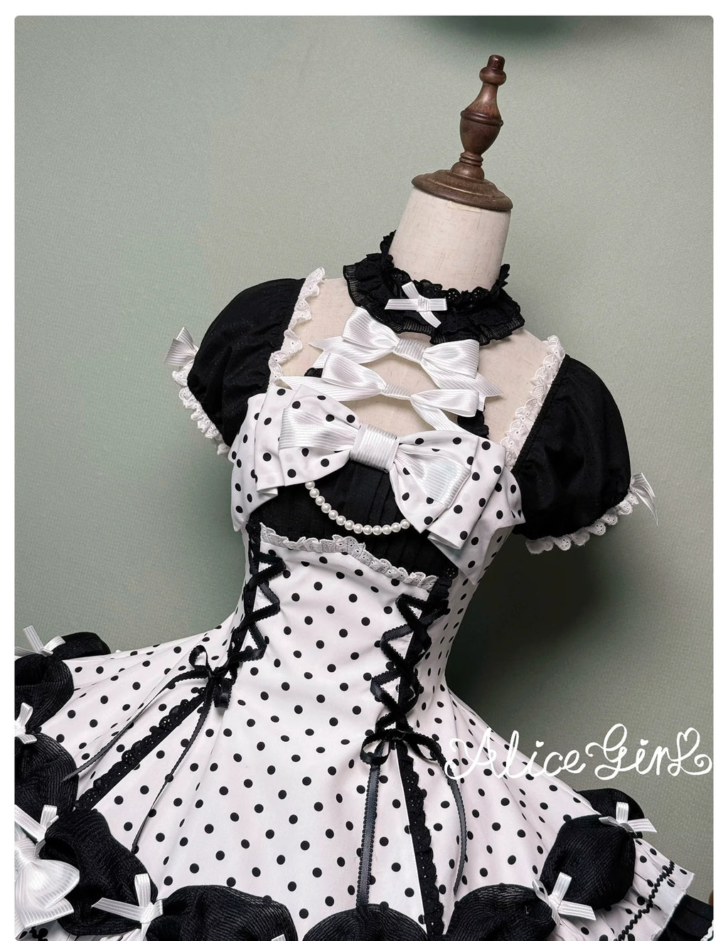 Old School Lolita Halter Neck OP Dress, Polka Dot Accent - image 63