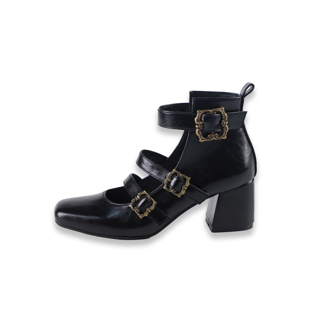 Vintage Elegant Lolita Three-buckle Mary Janes Shining Shoes - image 5