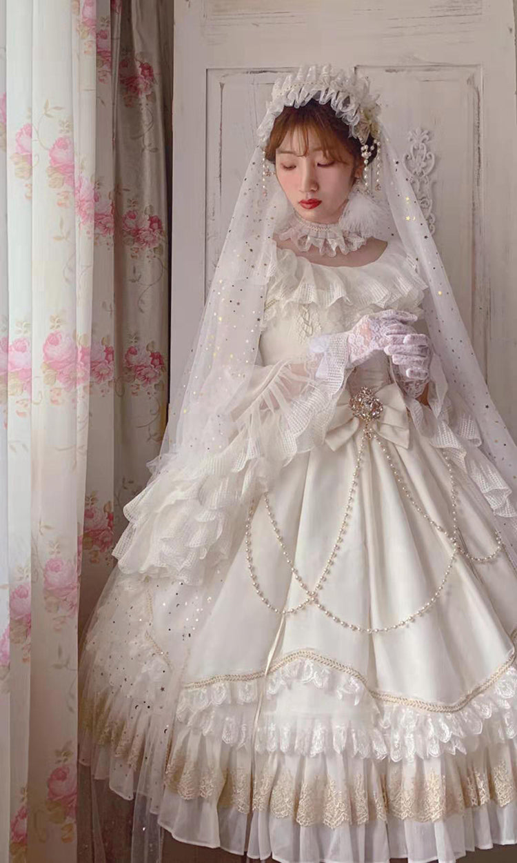 Fate Quartet Gothic Bridal Lolita JSK Dress - image 26