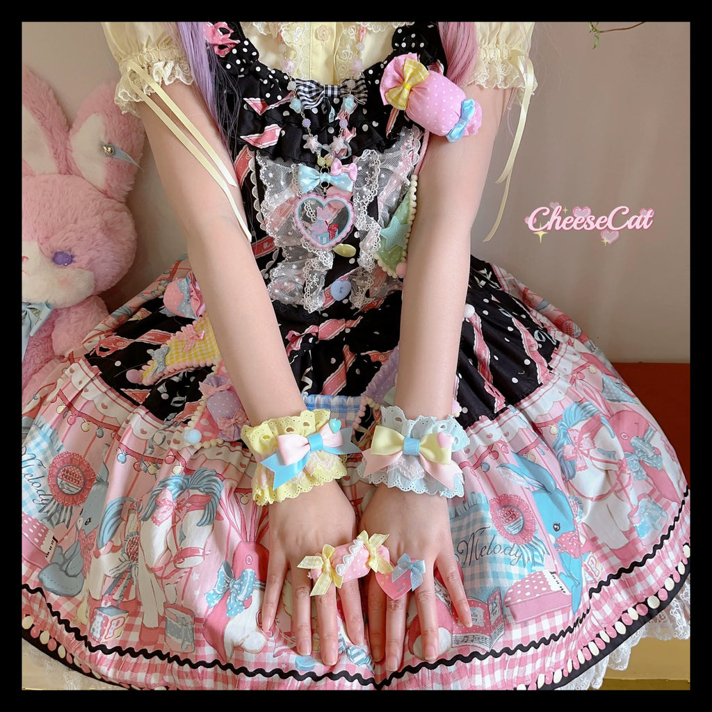 Creamy Celestial - Sweet Lolita Cuffs Handmade Lace Cuffs - image 1