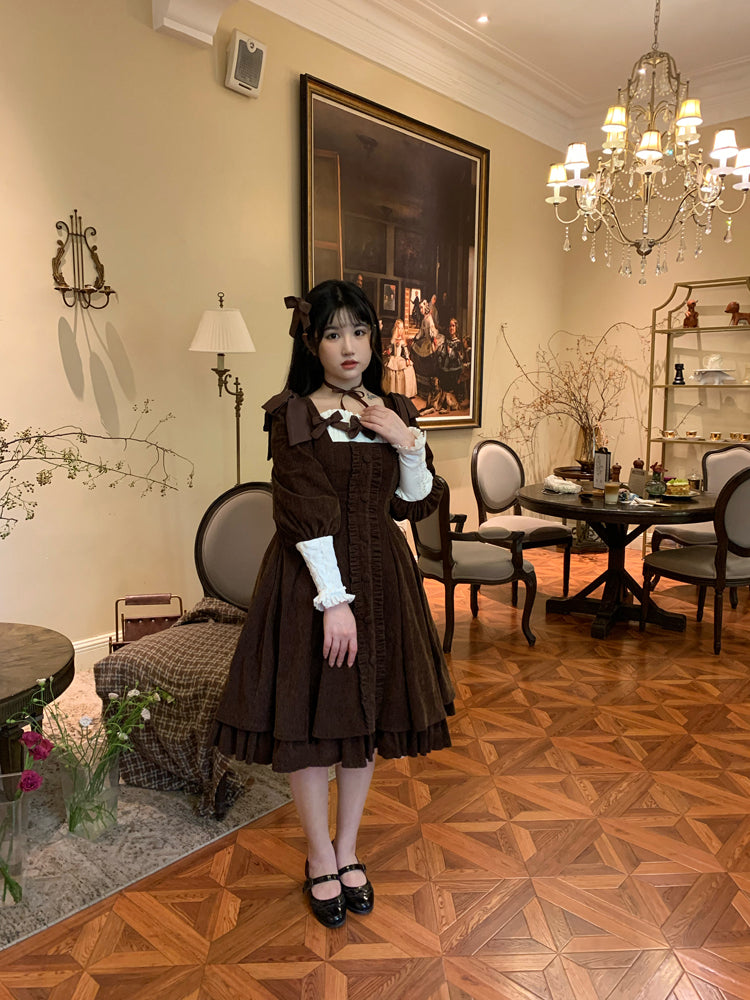 Annie's Gift - Elegant Velvet Lolita OP Dress - image 3