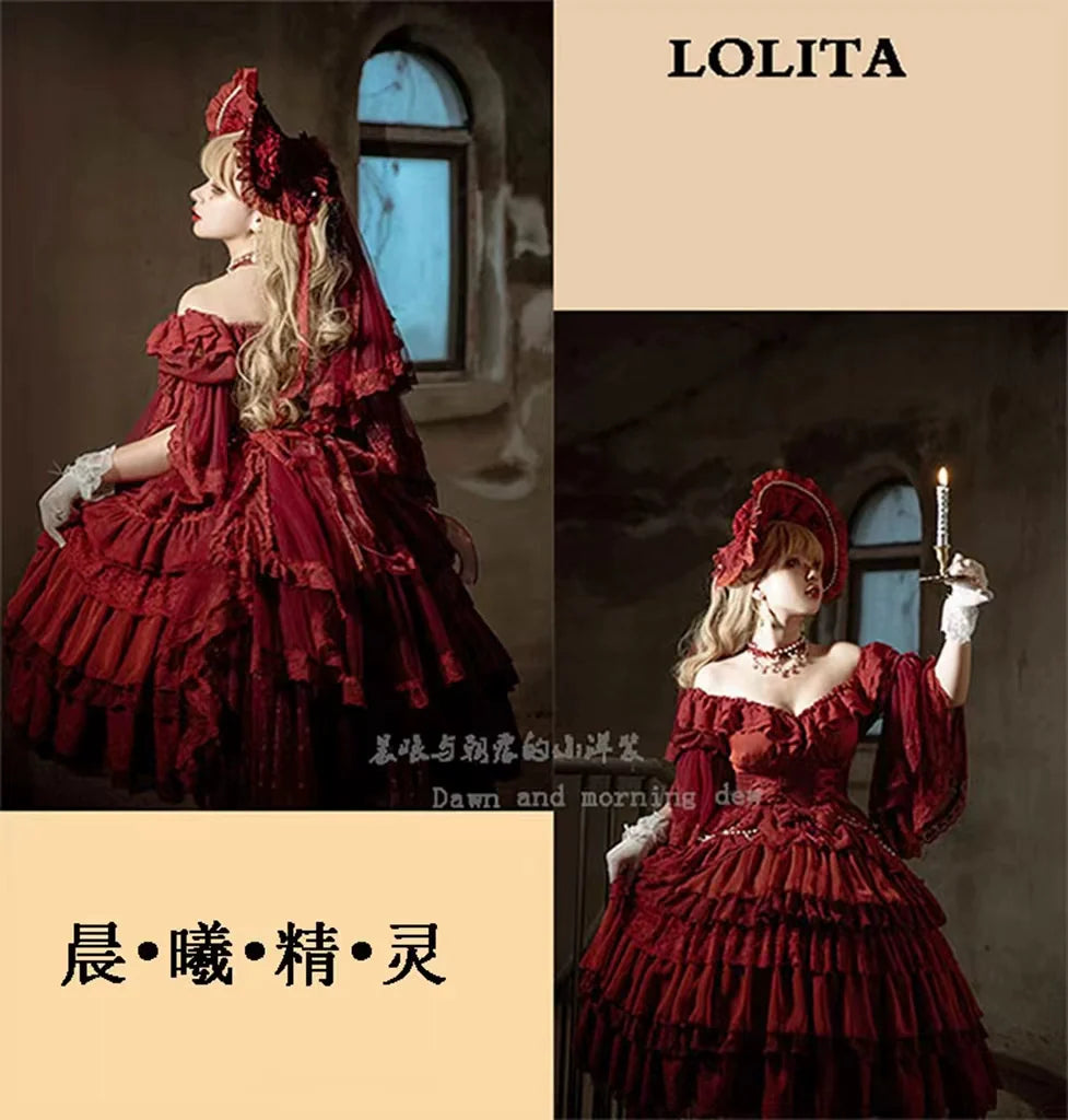 Elegant Lolita OP Dress Sunrise Elf Long Dress - image 19