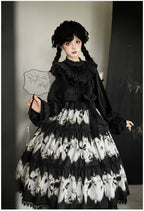 Dead Leaf Butterfly Gothic Lolita JSK and OP Dress Set - image 9