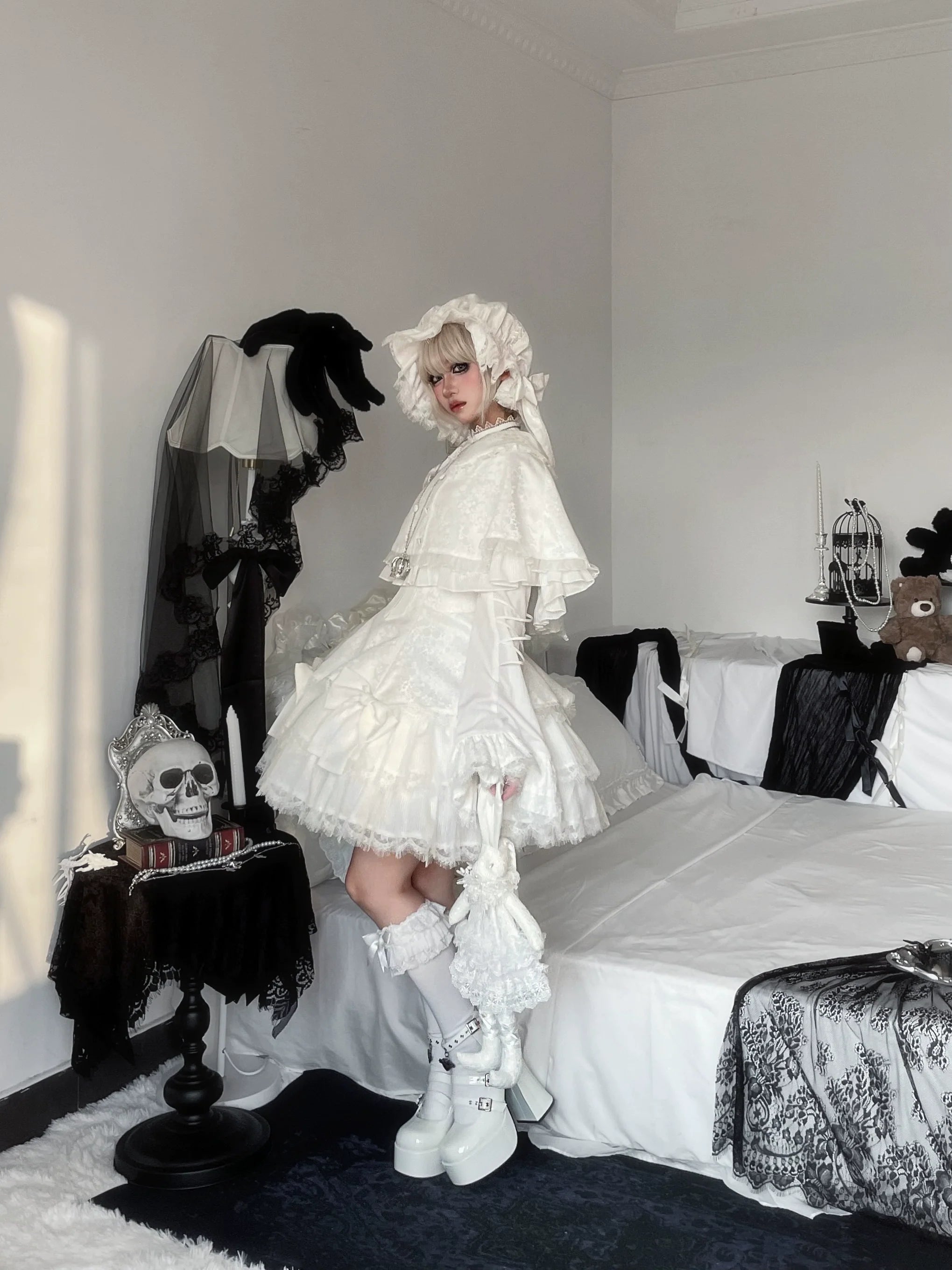 Bunny Fantasy Gothic Lolita JSK Dress and Princess Sleeve Shirt - image 5