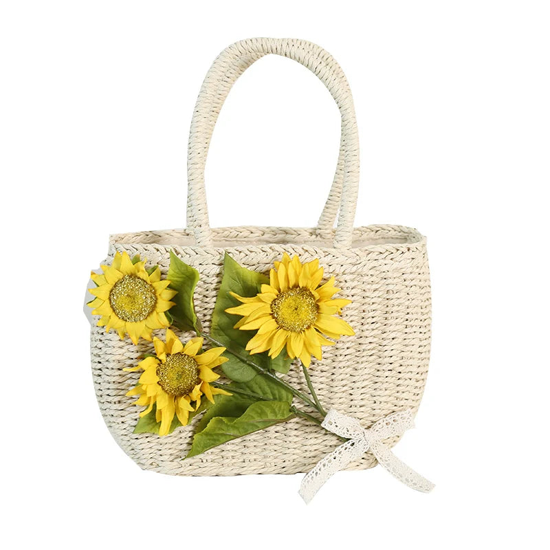 Daily Lolita Bag Sunflower Straw Shopping Bag - image 1