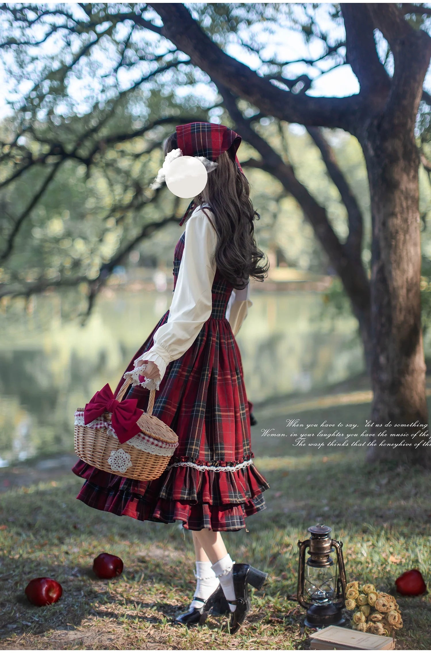 Little Red Riding Hood - Vintage Lolita Cape & JSK Dress Set - image 13