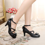Japanese Style Sequin Bow Lolita Heels - image 9