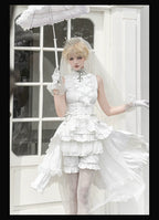 Omega Wedding Gothic Ouji Lolita White Suit - image 4