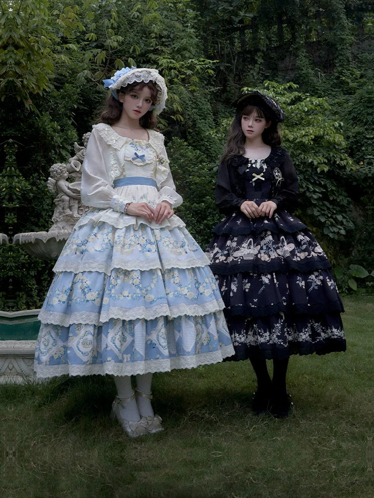 Letter and Poetry - Classic Lolita JSK Suit Four-tiered Twins Dress - image 2