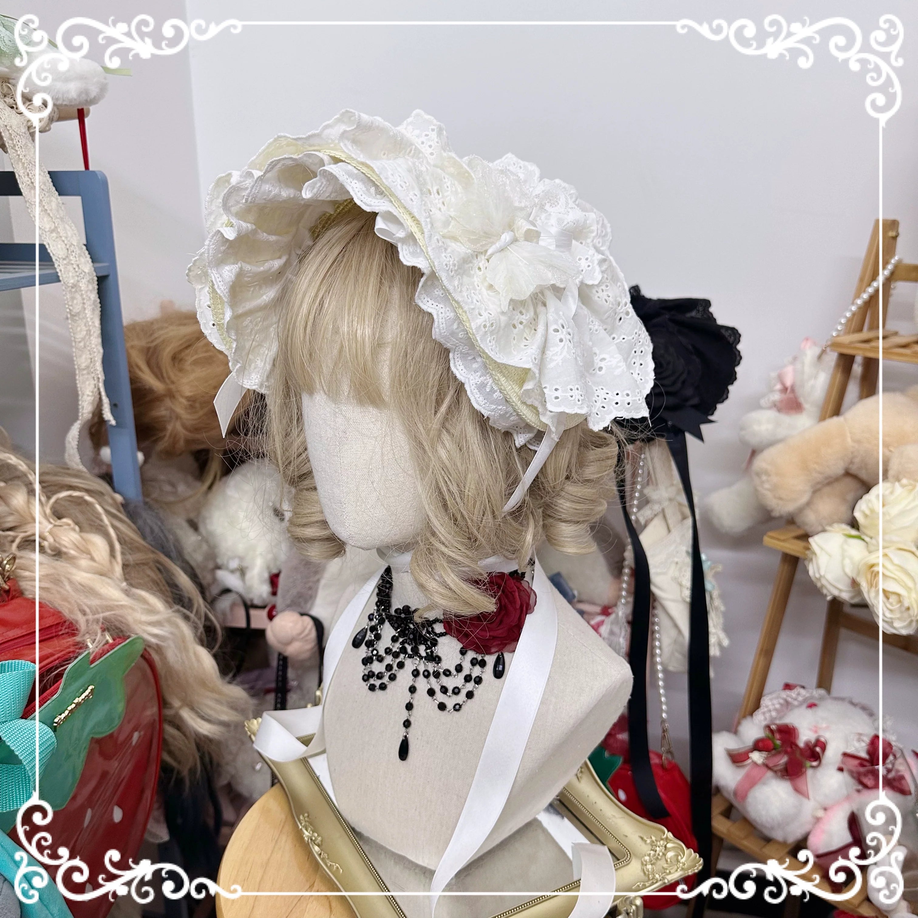 Gothic Lolita Bonnet Pure Cotton Hat Collection - image 25