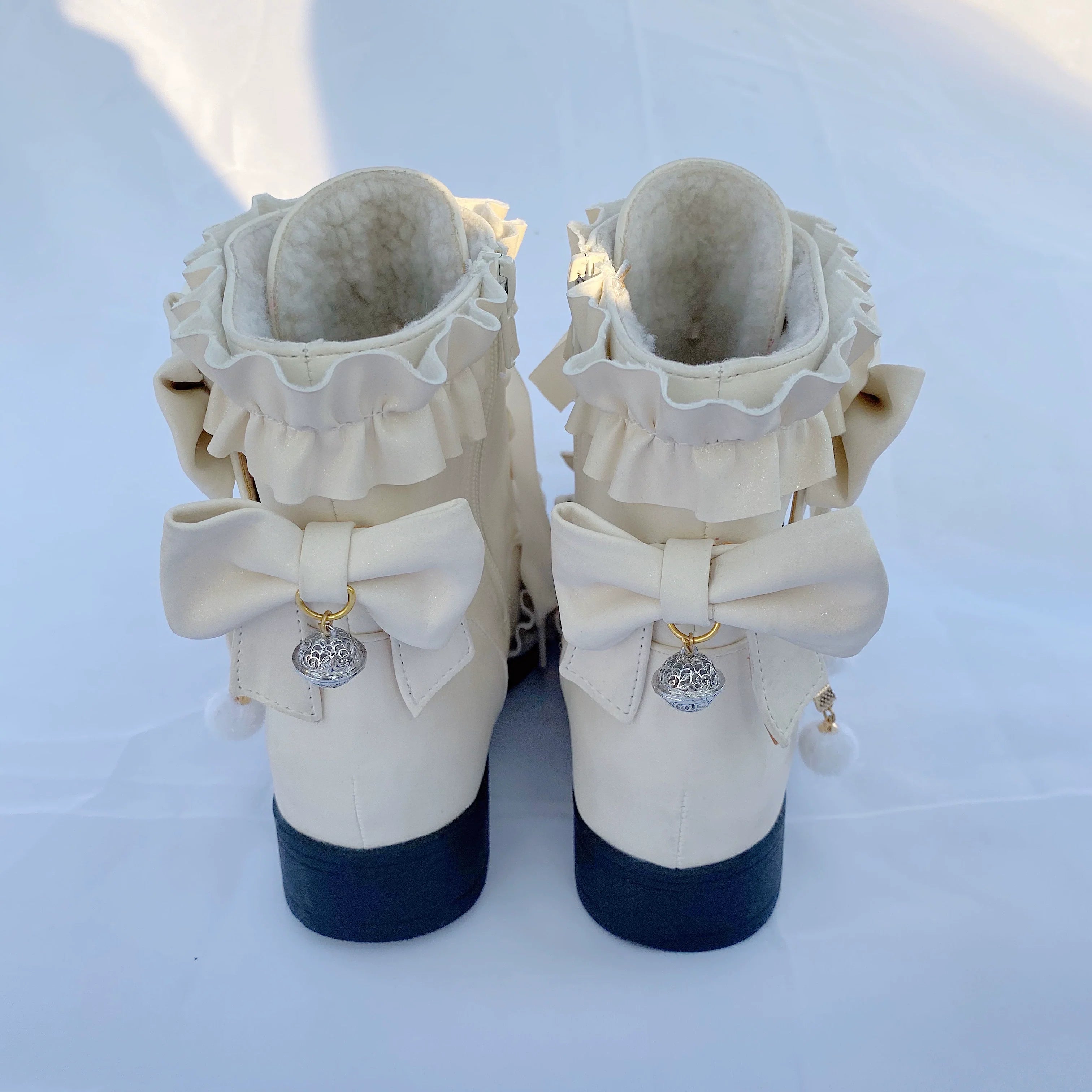Enthusiastic Ideation - Elegant Lolita Shoes Fleeced Short Martin Boots - image 17