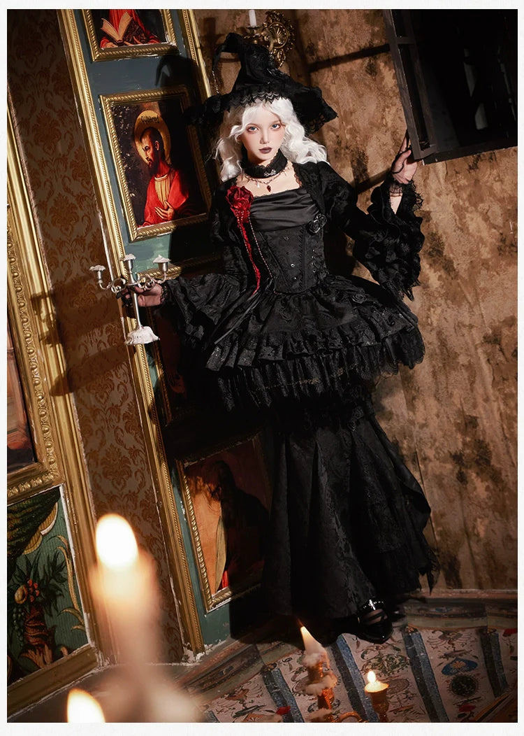 Twilight Witch-Inspired Black Gothic Lolita Skirt Set - image 59