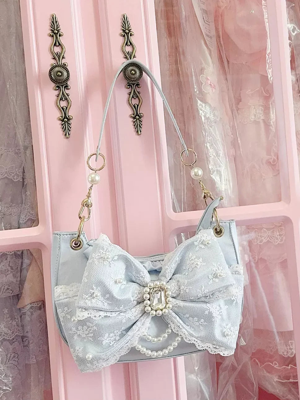 Lace Love - Satin Bow Lolita Shoulder Bag - image 13