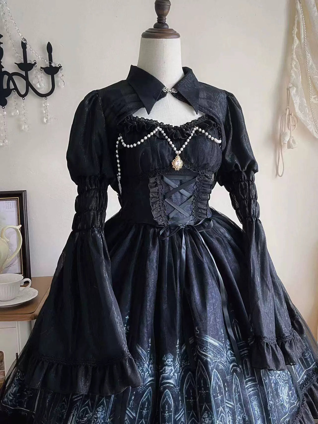 Silent Night Church Gothic Lolita JSK Dress, Church Print - image 9