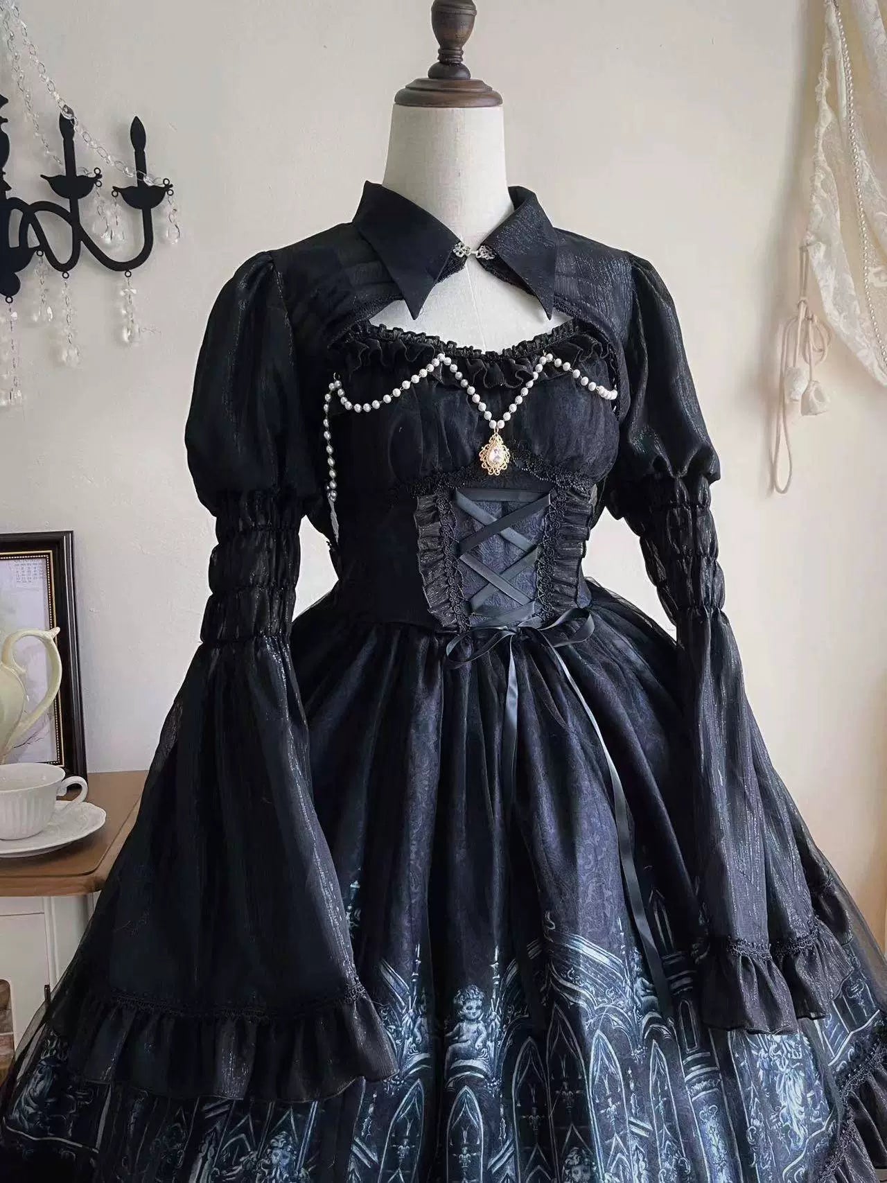 Silent Night Church Gothic Lolita JSK Dress, Church Print - image 9