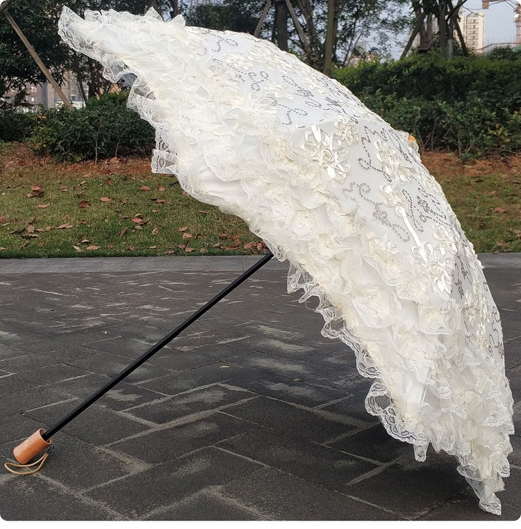 Foldable Princess Lolita Sequin Sun Parasol - image 22