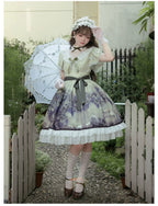 Grape Manor - Back Zipper Classic Lolita OP Dress, Bunny and Grape Print - image 7
