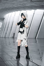 White Cat - Futuristic Style Cool Lolita Pants Suit With Cat Ear Coat - image 7