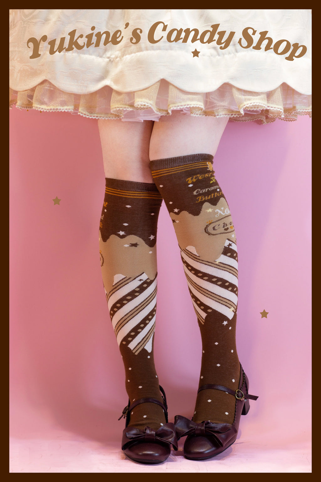 Kawaii Lolita Chocolate Color Cotton Socks - image 39