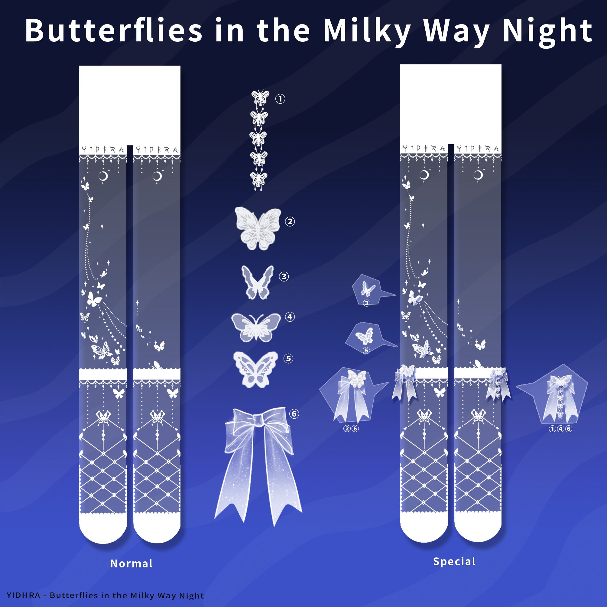 Wedding Night Butterfly - Kawaii Lolita Summer Tights - image 8