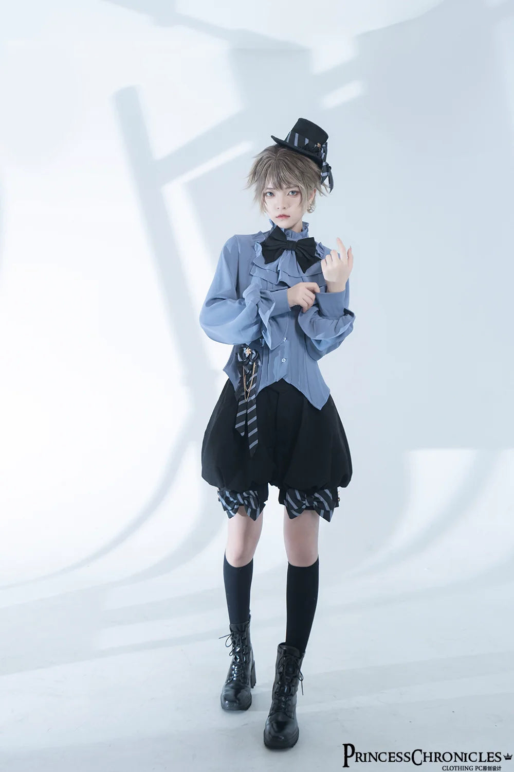 Narrative Rule - Ouji Lolita Shorts Set, Long Vest - image 6