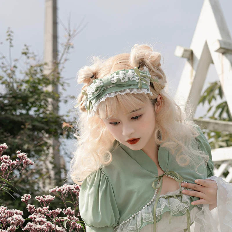 Toting Basil - Wedding Lolita Bolero, Necklace, Cuffs and Side Clip Collection - image 2