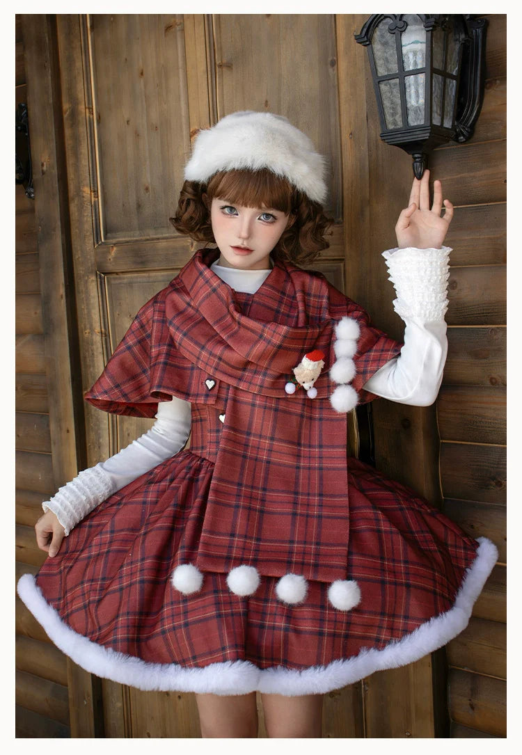 Wish Date - Twins Lolita Fishbone Bust-supporting JSK Winter Scarf-Cape and Accessories - image 14
