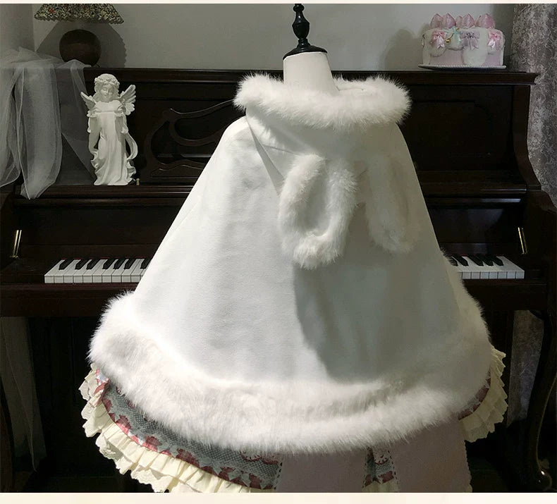 Sweet Lolita Cape, Bunny Ear Hood & Bows - image 11