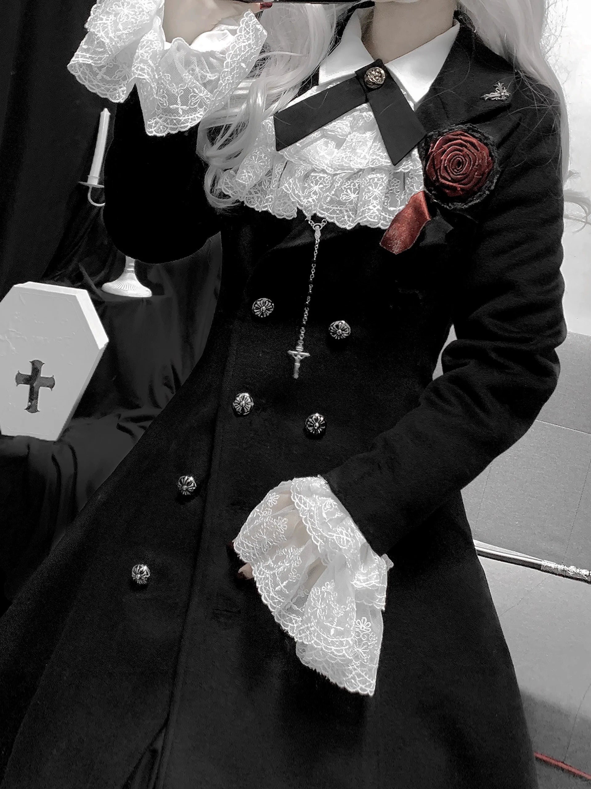 Downfall Dawn - Gothic Double-Breasted Lolita Coat - image 13