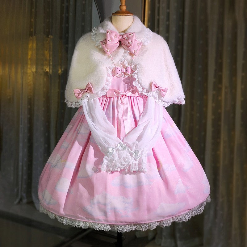 Rabbit-Ear Winter Lolita Cape with Bows - image 4
