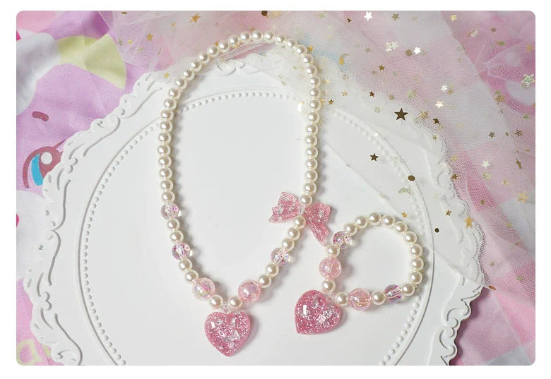 Kawaii Lolita Gradient Necklace and Bracelet Set - image 13
