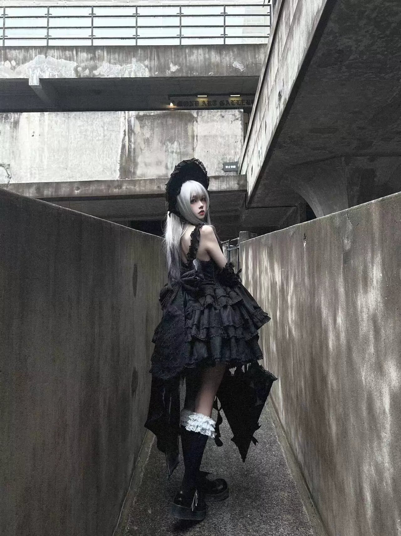 Mori Isle - Solid Gothic Lolita JSK Dress, Embroidered Lace - image 11