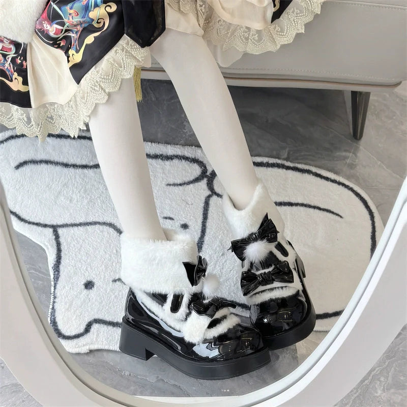 Kawaii Lolita Winter Boots, Bow-Adorned - image 7