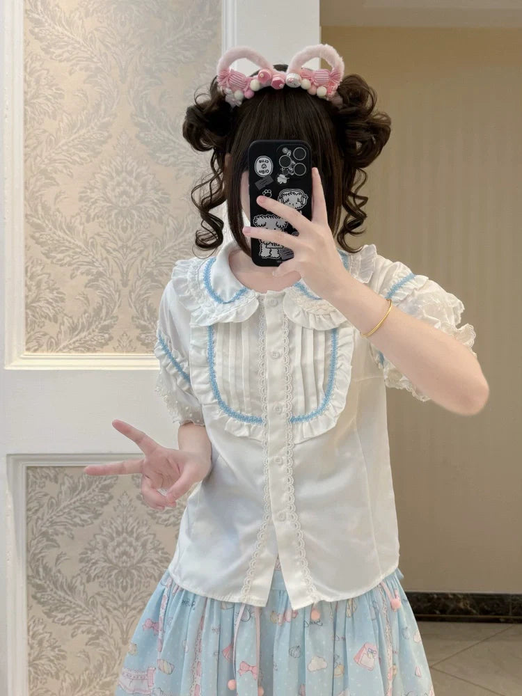 Meow Pompom - Sweet Lolita Salopette Dress Suit, Cat Print - image 18