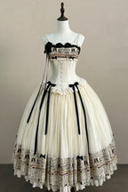Letter from London White Newspaper Print Classic Lolita JSK Dress - image 2