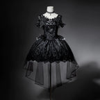 Star Swan Dream - Black Gothic Lolita JSK Dress, Swan Embroidery - image 2