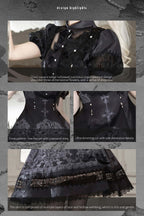 Black Lace Lily Gothic Classic Lolita OP Dress - image 10