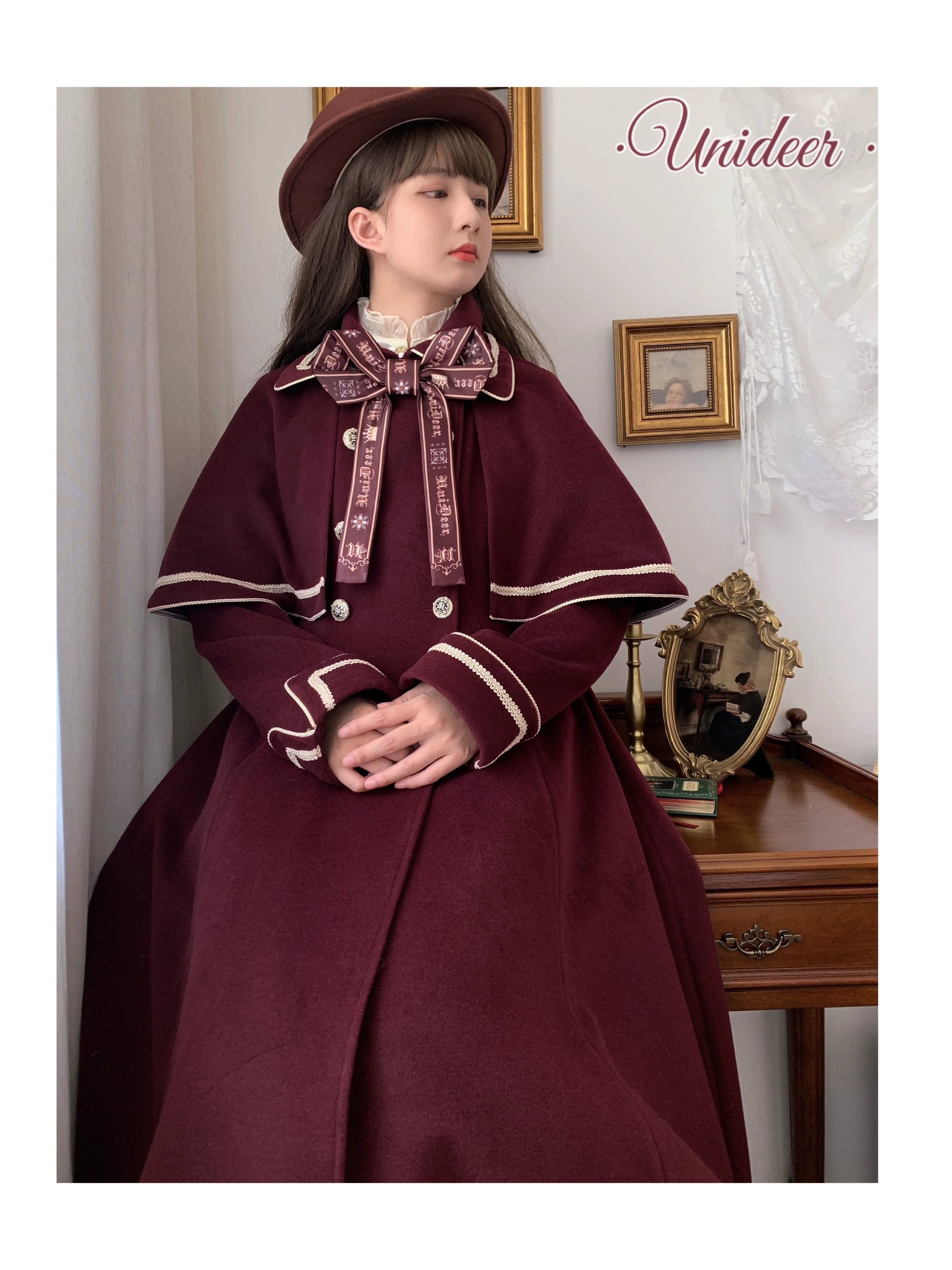 Galaxy Traveler - Classic School Lolita Overcoat with Detachable Cape and Bow - image 22