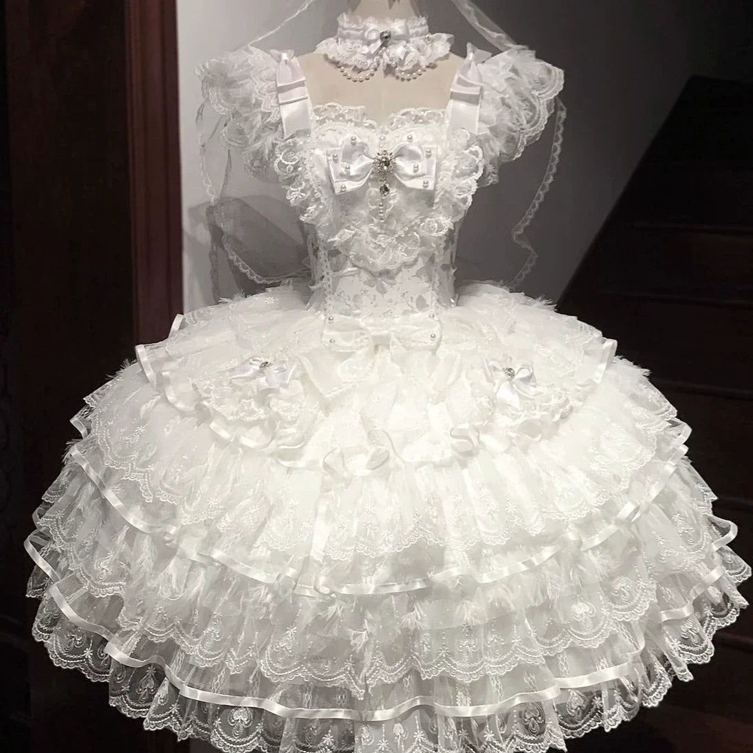 Feather's Ballad Wedding Lolita Tiered JSK Dress - image 16