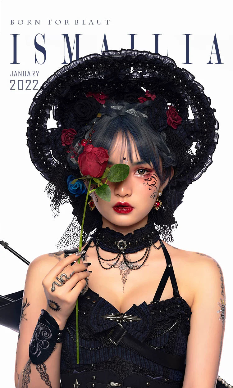 Ismailia - Gothic Lolita JSK Dress, Lace & Rose and Accessories - image 19