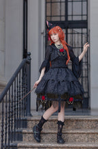 Witch's Apprentice - Gothic Lolita Split Type Black Suit - image 12