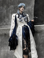 Crumbling Skeleton - Ouji Lolita Fishbone Embroideried Vest & Pants Suits - image 4