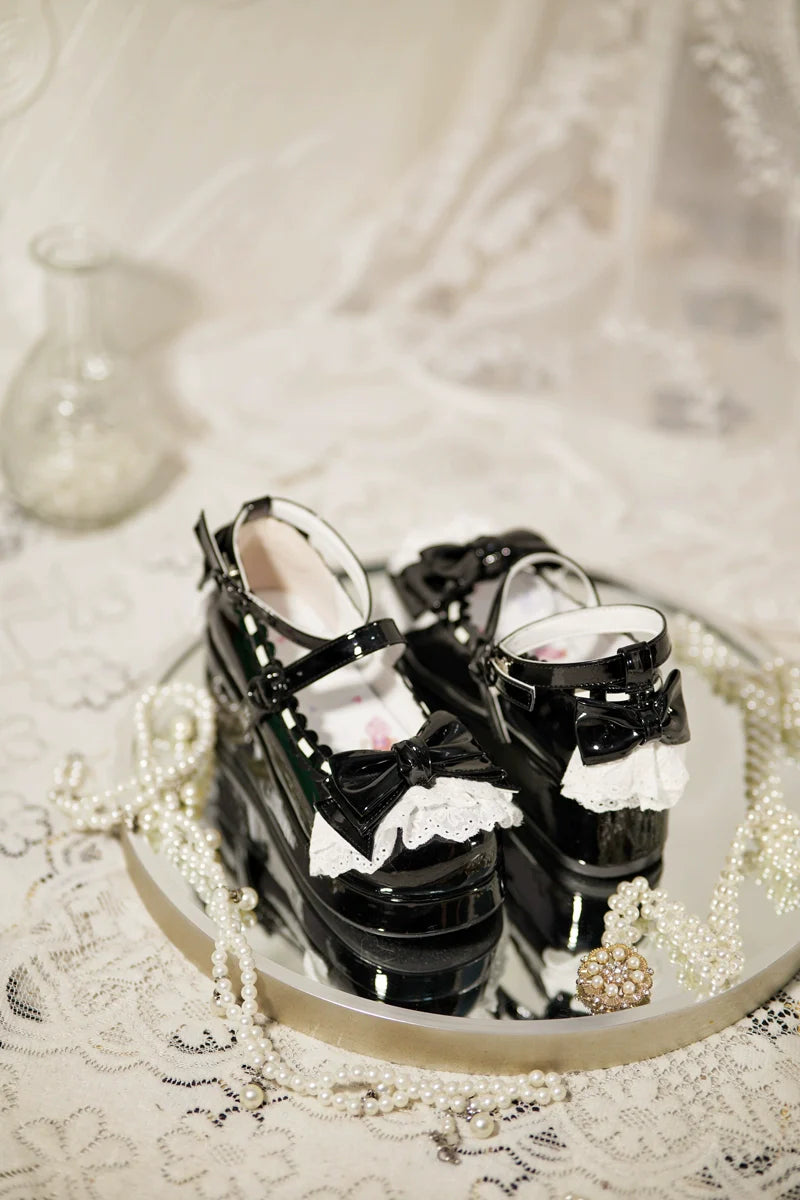 Milky Puff - Sweet Lolita Heels Shoes, Round Toe With Petite Wedge - image 41