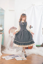 Rose Doll - Elegant Lolita Striped Fishbone Skirt - image 66