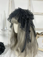 Gothic Lolita Headband Black Bow Lace Hair Accessory - image 3